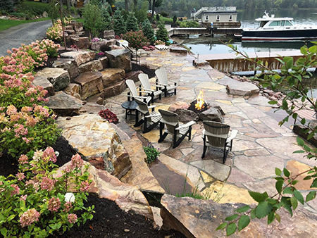 Flagstone Patio & Gas Firepit